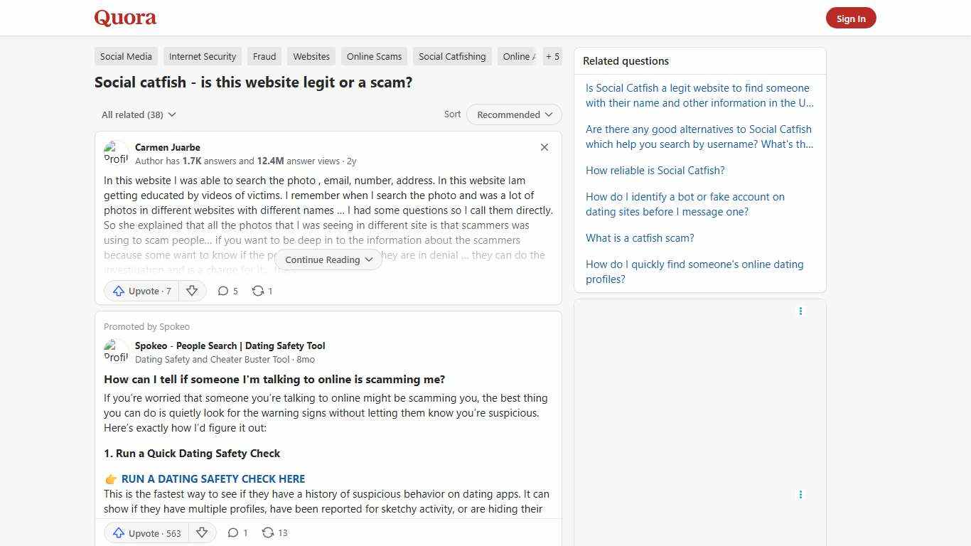 Social catfish - is this website legit or a scam? - Quora